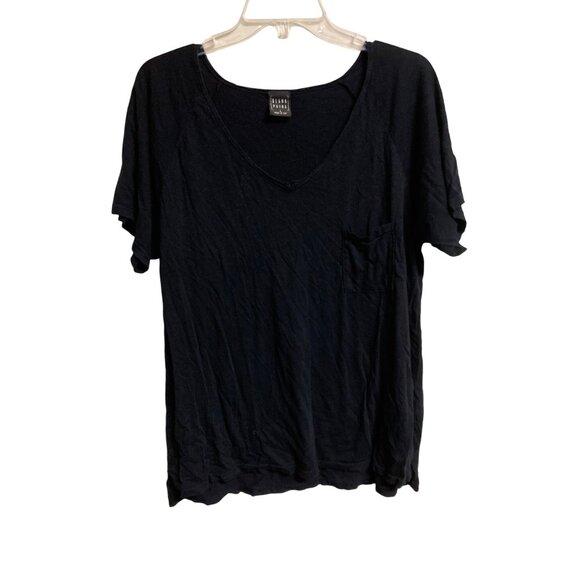 Blank Paige Womens Black V-Neck Short Sleeve T-Shirt Large #JB-4 - Picture 1 of 5
